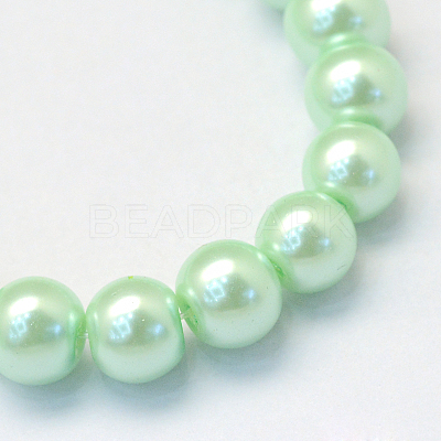 Baking Paint Pearlized Glass Pearl Round Bead Strands X-HY-Q330-8mm-04-1