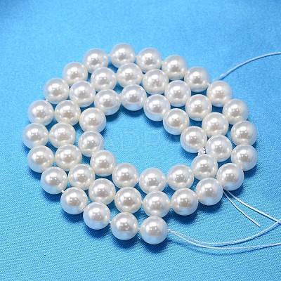 Round Shell Pearl Bead Strands BSHE-L011-12mm-A013-1