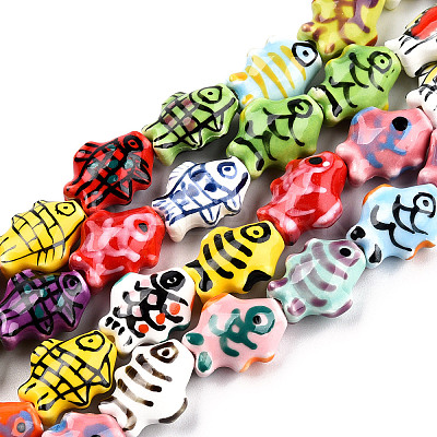 Handmade Porcelain Bead Strands X-PORC-N007-27-1