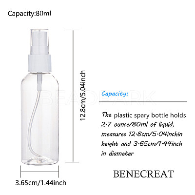 80ml Transparent PET Plastic Perfume Spray Bottle Sets MRMJ-BC0001-57-1