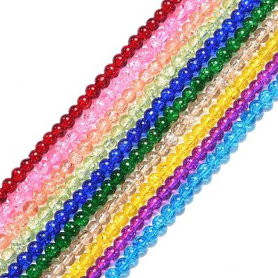 Mixed Crackle Glass Bead Strands GGC4mm-1