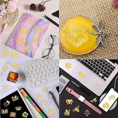 Nickel Metal Waterproof Self-Adhesive Picture Stickers DIY-WH20016-053-1