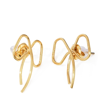 304 Stainless Steel Stud Earrings EJEW-G423-32F-G-1