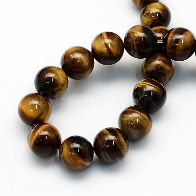 Natural Tiger Eye Round Beads Strands G-S177-6mm-1