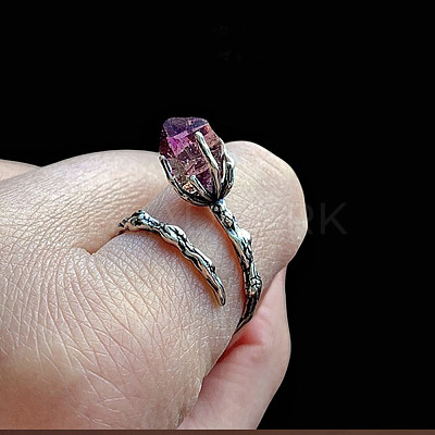 Alloy Glass Cuff Open Rings WG86608-01-1