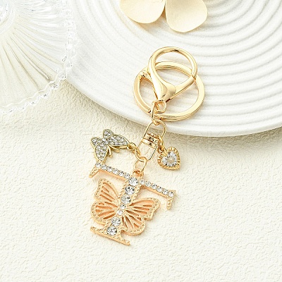 Alloy Rhinestone & Iron Keychain KEYC-YW00279-01-1