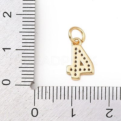 Brass Micro Pave Clear Cubic Zirconia Charms KK-G544-04G-04-1