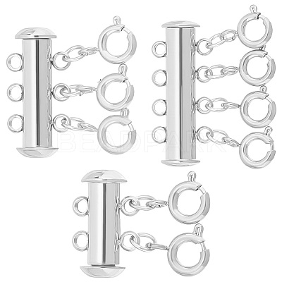 3Pcs 3 Styles 304 Stainless Steel Slide Lock Clasps STAS-UN0042-03P-1