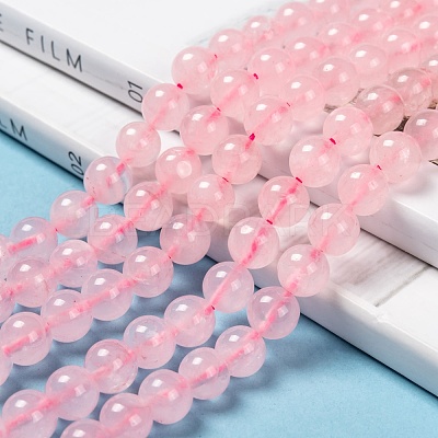 Natural  Rose Quartz Beads Strands X-G-L104-8mm-01-1