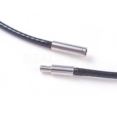 Waxed Polyester Cord Necklace Making MAK-I011-05-A-1