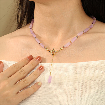 Matural Amethyst Cuboid Lariat & Y Necklaces for Women FS-WGAADEC-01-1