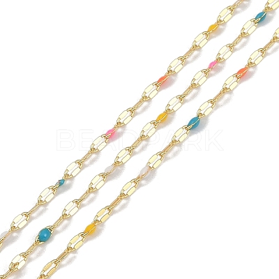 Rack Plating Brass Dapped Chains AJEW-Q153-03G-11-1