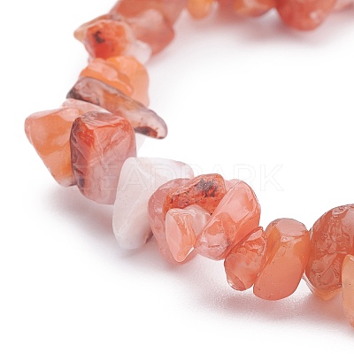 Natural Red Agate Chips Beaded Jewelry Set SJEW-JS01232-04-1