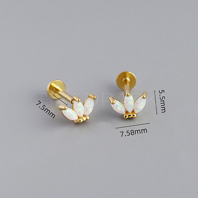 925 Sterling Silver with Synthetic Opal Cartilage Earrings FS-WG3DFDB-04-1