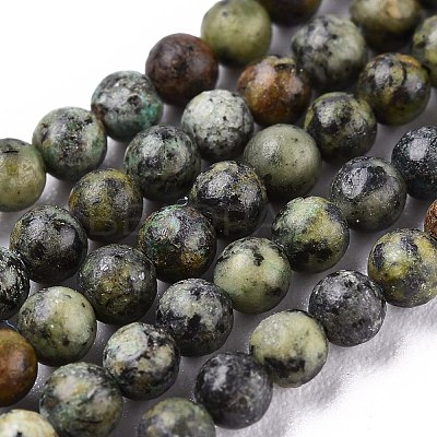 Natural African Turquoise(Jasper) Beads Strands X-G-N0188-02-3mm-1