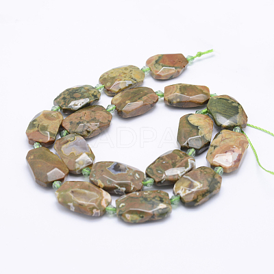 Natural Rhyolite Jasper Beads Strands G-J373-24I-1