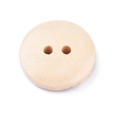 2-Hole Printed Wooden Buttons WOOD-E011-01-1