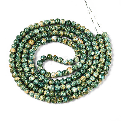 Baking Paint Glass Beads Strands DGLA-N016-4mm-07-1
