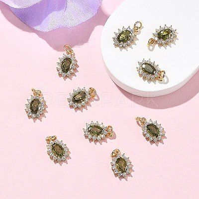 SHEGRACE Brass Micro Pave Cubic Zirconia Pendants XGRQ2O509-446D-G-1