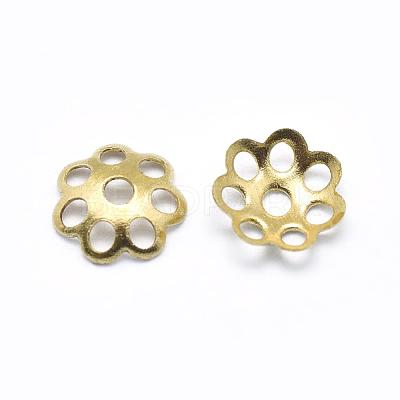 Brass Bead Caps KK-G319-08C-RS-1