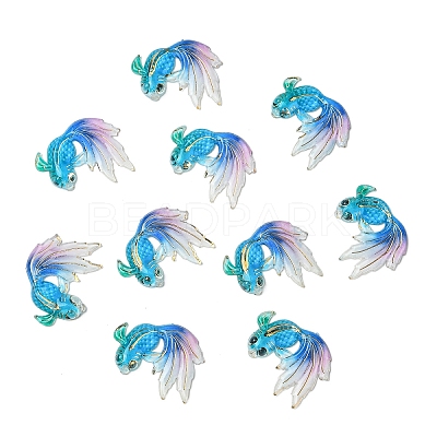 10Pcs UV Printing Acrylic Pendants TACR-YW0003-22K-1