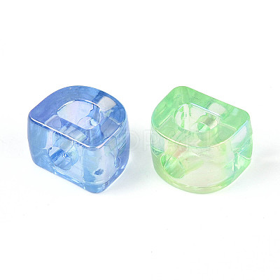 UV Plating Transparent Acrylic European Beads OACR-M027-02D-1