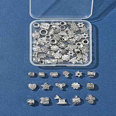 64Pcs 16 Styles Tibetan Style Alloy European Large Hole Beads FIND-FS0002-63-1