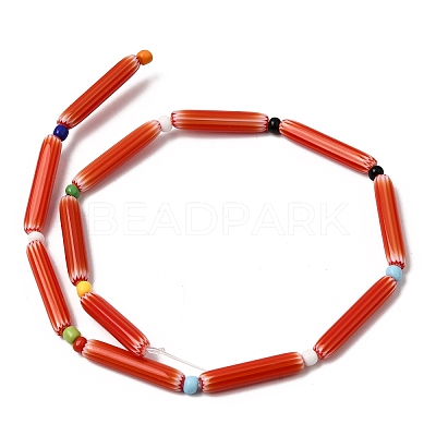 Handmade Lampwork Chevron Beads LAMP-Z019-01-08-1