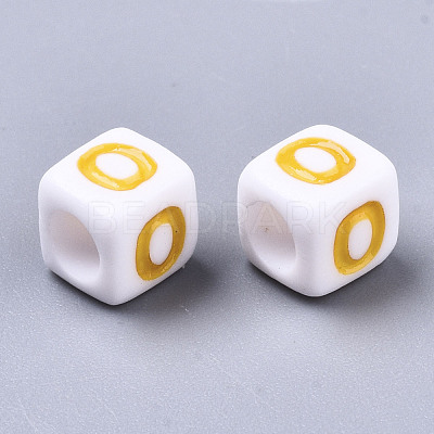 Opaque White Acrylic Beads SACR-R252-02O-1