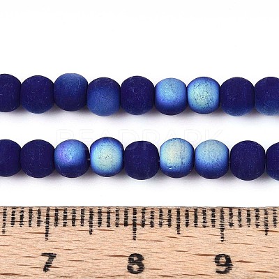 Frosted Opaque Glass Beads Strands LS-GLAA-T032-P4mm-MBB03-1
