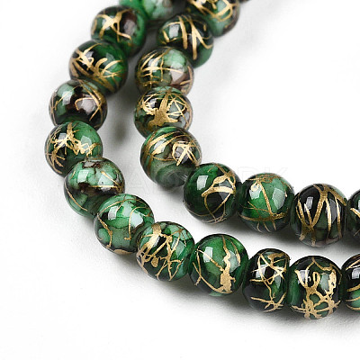 Baking Paint Glass Beads Strands DGLA-N003-4mm-B09-1