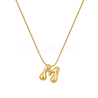 304 Stainless Steel Alphabet Pendant Necklaces for Men and Women GP1122-13-1