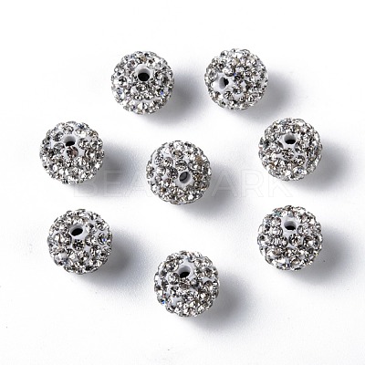 Grade A Rhinestone Pave Disco Ball Beads RB-Q102-12-1