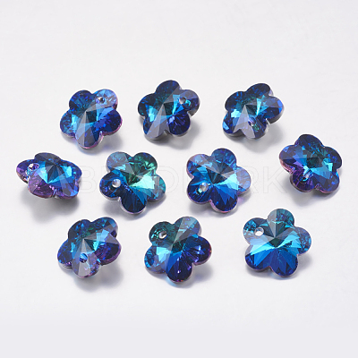 Faceted Glass Rhinestone Charms RGLA-F055-14x14-001BB-1