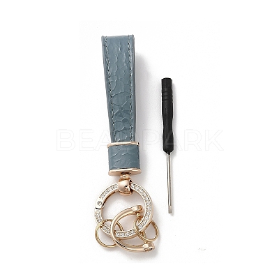 Microfiber & Zinc Alloy & Crystal Rhinestone Keychain KEYC-G062-01A-1