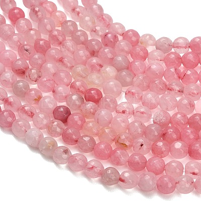 Natural Rose Quartz Dyed Beads Strands G-B046-07-6mm-01-1