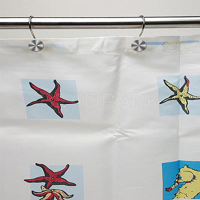 6Pcs Iron Shower Curtain Hook for Bathroom AJEW-LP0006-36A-1