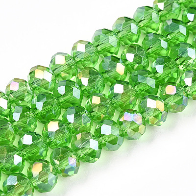 Electroplate Glass Beads Strands X-EGLA-A044-T6mm-B11-1