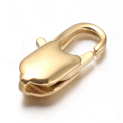 Ion Plating(IP) 304 Stainless Steel Lobster Claw Clasps X-STAS-F094-05F-G-1