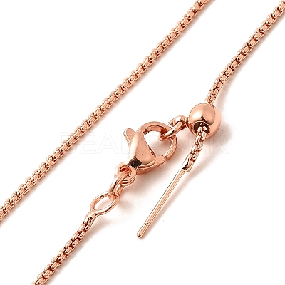 1.5mm Rack Plating Brass Box Chain Adjustable Slider Necklaces for Women Men MAK-L044-35RG-1