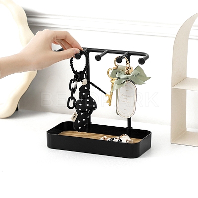 PP Necklace Display Stands with Wooden Tray PW-WG356B9-02-1