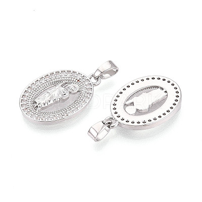 Religion Brass Micro Pave Cubic Zirconia Pendants KK-T073-49P-1