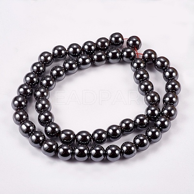 Non-Magnetic Synthetic Hematite Beads Strands X-G-H1624-8mm-1-1