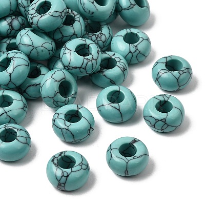 Synthetic Turquoise European Large Hole Beads G-Q442-15-1