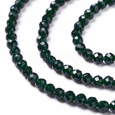 Synthetic Green Goldstone Beads Strands X-G-L581A-004C-1