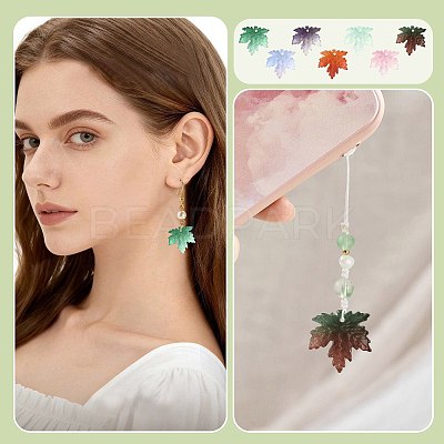 90Pcs 7 Colors Two Tone Transparency Glass Pendant GLAA-FS0002-72-1