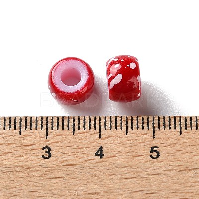 Spray Painted ABS Plastic European Beads KY-G033-01A-04-1