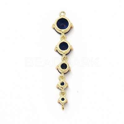 Rack Plating Brass Pave Cubic Zirconia Connector Charms KK-G458-02G-04-1