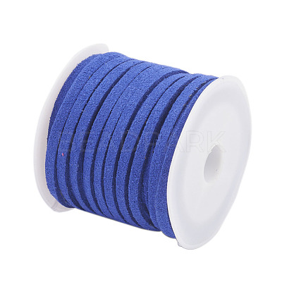 3x1.5mm Blue Flat Faux Suede Cord X-LW-R003-55-1