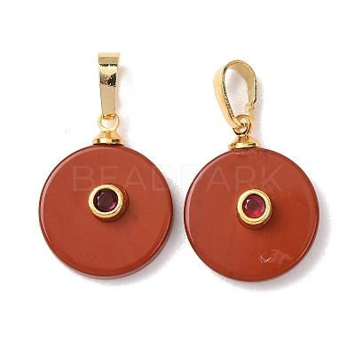 Natural Red Jasper Pendants G-P628-03G-01-1